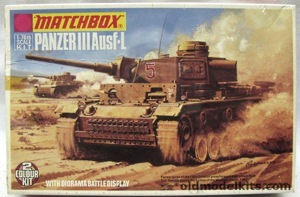 Matchbox 1/76 Panzer III Ausf. L with Diorama Base, PK74 plastic model kit